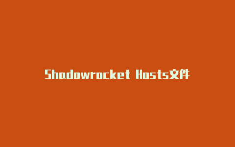 Shadowrocket Hosts文件-Shadowrocket(小火箭)