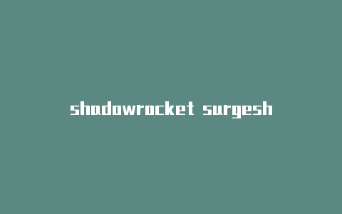 shadowrocket surgeshadowrocket怎么导入vmess-Shadowrocket(小火箭)