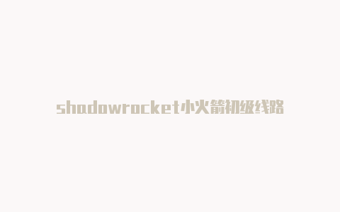 shadowrocket小火箭初级线路-Shadowrocket(小火箭)